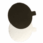 Rond Blanc/Noir 8cm avec languette